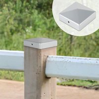 SWANEW 10x Pfostenkappen Zaunkappen Zaunkappe Pfostenabdeckkappe Abdeckkappe Silber 91mm von SWANEW