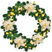 SWANEW 270cm Weihnachtsgirlande mit 50 LED Lichterkette Girlande Tannengirlande Weihnachtsdeko, Gold von SWANEW