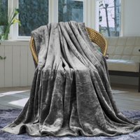 SWANEW 2er Set Kuscheldecke Flanell 150x200 cm uni grau superweich für Winter Couchdecke und Bettüberwurf von SWANEW