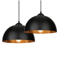 SWANEW 2er Set Pendelleuchte Lampenschirm Pendellampe Industrielle Vintage Metall E27 Hängelampe 60W Hängeleuchte Deckenlampe Ø 30cm von SWANEW