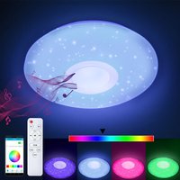 SWANEW 36W LED Deckenleuchte mit modernem Sternenhimmel-Effekt, dimmbar, Panellampe und Bluetooth-Musik von SWANEW