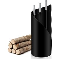 SWANEW 4tlg Schwarz Kaminbesteck Edelstahl Kamingarnitur, Einschließlich Besen, Ascheschaufel, Schürhaken, Ständer mit Sichtschutz SWANEW 4tlg Schwarz Kaminbesteck Edelstahl Kamingarnitur, Einschließlich Besen, Ascheschaufel, Schürhaken, Ständer mit Sichtschutz von SWANEW