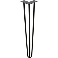 Swanew - 4x Hairpin Legs Möbelbeine Tischläufer schwarz Hairpin Legs 3 Bügel, für Esstisch 35cm von SWANEW