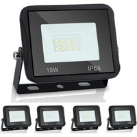 SWANEW 5X LED Fluter Flutlicht Strahler 10W Scheinwerfer Baustrahler Außen Lampe IP65 Warmweiß von SWANEW