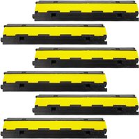 SWANEW 6 Stück Kabelbrücke Rampe 100cm Überfahrbar Seilrampe Kabel LKW/PKW 2 Kanal von SWANEW