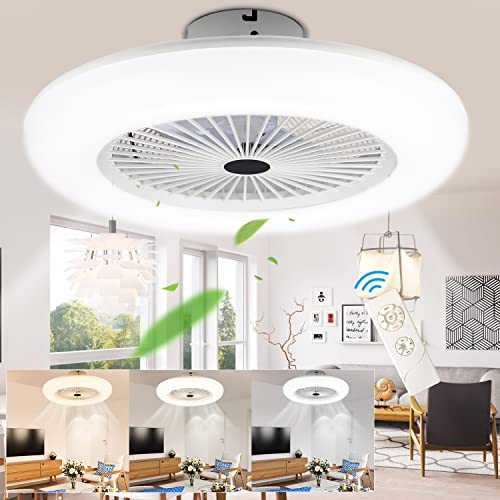 SWANEW 80W Deckenventilator mit Beleuchtung und Fernbedienung, LED Deckenlampe mit Ventilator Einstellbare Windgeschwindigkeit und Farbtemperatur von SWANEW