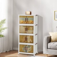 SWANEW Aufbewahrungsbox mit Deckel Groß Transparent Hohe Kapazität mit Türen & Rädern von SWANEW