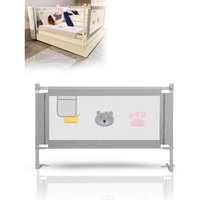 SWANEW Bettgitter 200x70cm Bettschutzgitter Kinderbettgitter Babybettgitter Rausfallschutz für Bett Grau von SWANEW