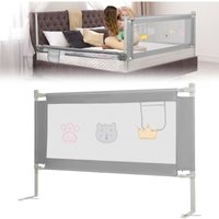 SWANEW Bettgitter Rausfallschutz Bett 150cm Baby Bettschutzgitter mit Höhenverstellbar Kinderbettgitter für Kinderbetten, Elternbetten - Grau 150cm SWANEW Bettgitter Rausfallschutz Bett 150cm Baby Bettschutzgitter mit Höhenverstellbar Kinderbettgitter für Kinderbetten, Elternbetten - Grau 150cm von SWANEW