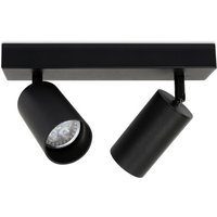 Deckenstrahler, GU10 4W Deckenleuchte, Drehbare Deckenspot, 2-flammig Deckenlampe, Spotleuchte Schwarz Warmweiß 3000K(mit Leuchtmittel) - Swanew von SWANEW