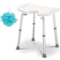 SWANEW Duschhocker Höhenverstellbar Badhocker Duschstuhl bis 136kg Badsitz U-förmige Sitzplatte von SWANEW