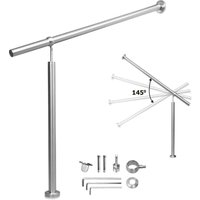 Swanew - Edelstahl Handlauf Geländer Eingangsgeländer Aufmontage Wandhandlauf pflegeleicht Treppengeländer für Innen/Außen 180cm von SWANEW