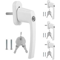SWANEW Fenstergriff Aluminium Fenstersicherung Abschließbarer Kindersicherung Gekippt und Geschlossen mit Gleichen Schlüsselpaaren(weiß)12 Stück von SWANEW