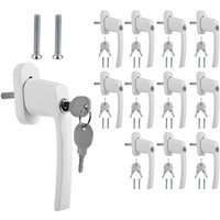 Fenstergriff Fensterschlösser Balkontürgriff Design Alu abschließbar weiß gleichschließend Griff 12X - Swanew von SWANEW