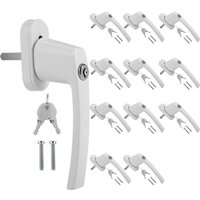 Swanew Fenstergriff Kindersicherung Griff Poliert Alu 35 mm Fensterklinke abschließbar 12X weiß von HENGDA