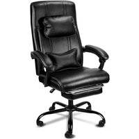 SWANEW Gaming Stuhl Ergonomischer Bürostuhl mit Fußstütze Schreibtischstuhl verstellbare Kopfstütze Lordosenstütze Höhenverstellung Chefsessel von SWANEW