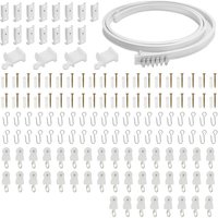 SWANEW Gardinenschiene Biegbar Top/Seite Montage Vorhangschiene Flexibel weiß,5 Meter SWANEW Gardinenschiene Biegbar Top/Seite Montage Vorhangschiene Flexibel weiß,5 Meter von SWANEW