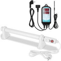 SWANEW Gewächshausheizung Elektrische Stabheizung Weiß für Gewächshäuser Flexible Installation 55W Mit 3000W Digitaltemperaturregler von SWANEW