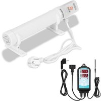 SWANEW Gewächshausheizung Elektrische Stabheizung Weiß für Gewächshäuser Flexible Installation 60W Mit 3000W Digitaltemperaturregler von SWANEW