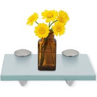 Glasablage Glasregal ideal für Bad, Dusche und zur modernen Dekoration mit Halterung aus Edelstahl Milchglas 8mm 20x10 cm - Swanew von SWANEW