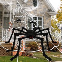 SWANEW Halloween Deko Set riesige Spinne Spinnennetz, Geruseliges Hallloween Garten Aussen Dekoration Halloween Requisiten 5M SWANEW Halloween Deko Set riesige Spinne Spinnennetz, Geruseliges Hallloween Garten Aussen Dekoration Halloween Requisiten 5M von SWANEW