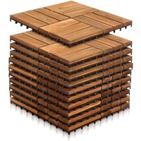 SWANEW Holzfliesen Akazienholz Terrassenfliesen Klickfliesen 11x 1m² 30x30cm Garten Balkon Mosaik von SWANEW