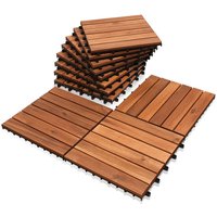 SWANEW Holzfliesen Terrassenfliese Akazie 3m² 30x30cm Bodenbelag Balkonfliesen Drainage Garten Klickfliese Terrassenfliesen von SWANEW