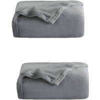 SWANEW Kuscheldecke 2er Flanell Wohndecke Decke Universell Sofa Garten Unterwegs Grau 200 x 150 cm Super soft SWANEW Kuscheldecke 2er Flanell Wohndecke Decke Universell Sofa Garten Unterwegs Grau 200 x 150 cm Super soft von SWANEW