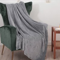 SWANEW Kuscheldecke Flanell 130x170 cm uni grau superweich für Winter Couchdecke und Bettüberwurf von SWANEW