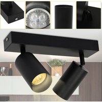 Led Deckenstrahler Deckenspots Deckenleuchte Wand-Lampe Deckenspot schwenkbar 2-flammig - Schwarz - Swanew von SWANEW