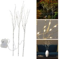 SWANEW LED Lichterzweige 3er Set Weihnachten Lichterkette Dekozweige Timer 50cm mit 70 LEDs Weiß SWANEW LED Lichterzweige 3er Set Weihnachten Lichterkette Dekozweige Timer 50cm mit 70 LEDs Weiß von SWANEW