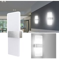 Led Wandleuchte Innen/Außen Wandleuchten Modern Wandlampe Wandbeleuchtung Treppenhaus Flur Kaltweiß 2X 12W - Swanew von SWANEW