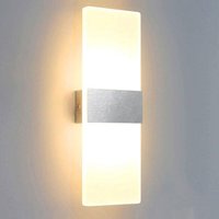 Swanew - led Wandleuchte Innen/Außen Wandleuchten Modern Wandlampe Wandbeleuchtung Treppenhaus Flur Warmweiß 12W von SWANEW