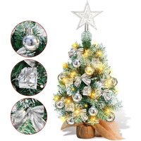 SWANEW Mini Weihnachtsbaum Künstliche Weihnachtsbäume Christbaum mit Weihnachtskugel, Kleine Schleife und LED-Lichtern 40cm SWANEW Mini Weihnachtsbaum Künstliche Weihnachtsbäume Christbaum mit Weihnachtskugel, Kleine Schleife und LED-Lichtern 40cm von SWANEW
