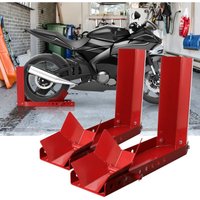 Motorradwippe 2x Motorrad vorne Verladehilfe Schiene Vorderradklemme Radwippe Motorrad Radklemme Motorradständer - Swanew von SWANEW