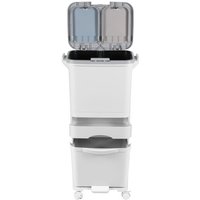 SWANEW Mülleimer Küche, 42L Mülltrennsystem 3 Fächer Küchenmülleimer Weiß SWANEW Mülleimer Küche, 42L Mülltrennsystem 3 Fächer Küchenmülleimer Weiß von SWANEW