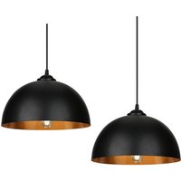 Pendelleuchte 2er Set - LED/Ø30cm/E27, Eisen, Schwarz-Gold - Deckenleuchte, Hängeleuchte, Hängelampe, Industrial/Vintage Design für Esszimmer von SWANEW