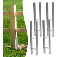 SWANEW Pfostenanker Pfostenträger H-Pfostenanker Vierkantholzpfosten fuer Pfosten Pfahlbauten Wildtürme Zäune Pergola 4 Stück 101MM von SWANEW