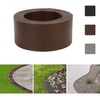 Rasenkante Kies Beeteinfassung Mähkante Rasenband Beetumrandung Oberkante Gartenwegen Gartenumrandung Rasenbegrenzung Braun 1000x10cm - Swanew von SWANEW