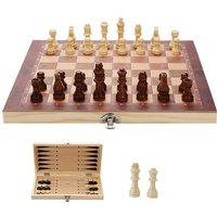 SWANEW Schachspiel Schach 29x29CM 3 in1 Spielbrett Neu Schach Schachspiel PEARL Holz von SWANEW