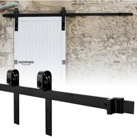 Swanew - Schiebetürbeschlag Zimmertür Türbeschlag Big Wheel Scheunentor Belastung 150kg Laufschienen Schiebetürsystem Set 152 cm von SWANEW