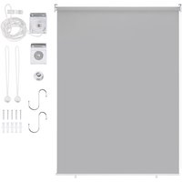 SWANEW Senkrechtmarkise Vertikalmarkise Seitenrollo Sichtschutz für Terrasse Balkon Sonnenschutz UV-Beständig Grau 140x240cm von SWANEW