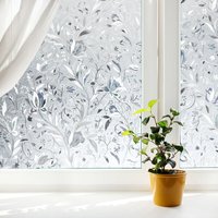 Sichtschutzfolie 3D Fensterfolie Selbstklebend Spiegelfolie Sonnenschutzfolie Blumen 60x200cm - Swanew von SWANEW