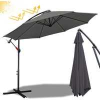 Swanew - Sonnenschirm 360° drehbare Ampelschirm Ø350cm UV-Schutz Kurbelschirm UV50+ Gartenschirm Marktschirm Grau von SWANEW