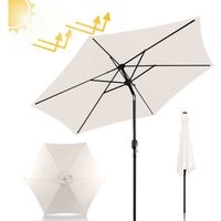 SWANEW Sonnenschirm Ø270 cm Beige beidseitig um 30° knickbar UV-beständig Terrassenschirm Ampelschirm Marktschirm Strandschirm von SWANEW