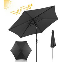 Sonnenschirm Ø270 cm Grau beidseitig um 30° knickbar UV-beständig Terrassenschirm Ampelschirm Marktschirm Strandschirm - Swanew von SWANEW