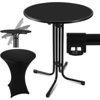 SWANEW Stehtisch Bistrotisch Tisch Garten Partytisch Gartentisch Set Ø80 cm Schwarz von SWANEW