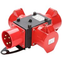 SWANEW Stromverteiler Verteiler Baustromverteiler 3 x CEE 400V/32A IP44 CEE-Steckdose 5 Polig Mit Sicherheitsklappdeckeln Für Baustelle von SWANEW