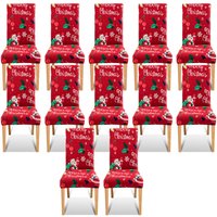 SWANEW Stuhlhussen Weihnachten Weihnachten Stuhlbezug Digitaldruck Elastische Sitzbezüge Stretch Hohe Rückenlehne Schonbezüge für Christmasel Bank von SWANEW