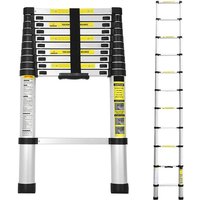 Swanew - Teleskopleiter Alu Leichtgewicht Rutschfester Anlegeleiter 2,6m Silber Multifunktionsleiter Mehrzweckleiter Ausziehbare Leiter 15 Stufe Swanew - Teleskopleiter Alu Leichtgewicht Rutschfester Anlegeleiter 2,6m Silber Multifunktionsleiter Mehrzweckleiter Ausziehbare Leiter 15 Stufe von SWANEW
